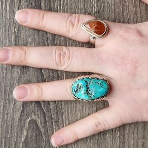 Old Pawn Hopi Turquoise Ring Size 6.5 Native American Indian